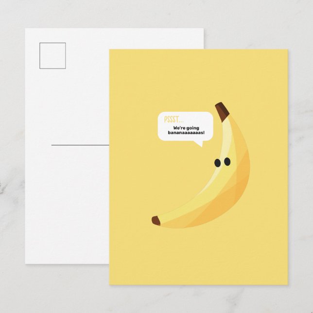 Roliga Retro-Banan Födelsedagspresent Puns Rediger Vykort (Fram/baksida)