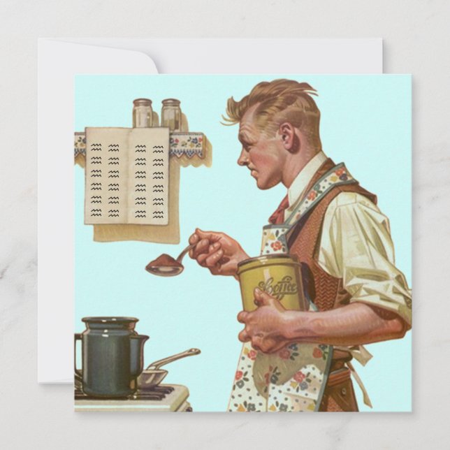 Roliga Retro inbjudningar för danandekaffepension (Framsida)