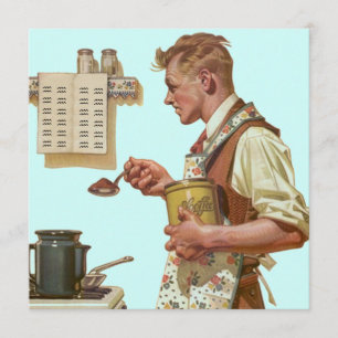 Roliga Retro inbjudningar för danandekaffepension