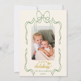 Roliga Retro Jul Doodles Slinga Familjefoto Julkort