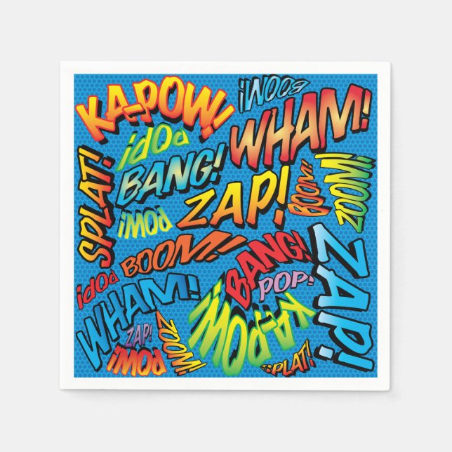 Roliga Retro Serieljud Pappersservett (Framsidan)