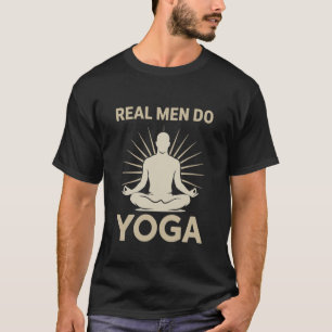 Roliga Riktiga Män Gör Yoga Tee Män Pojkar Yoga Po
