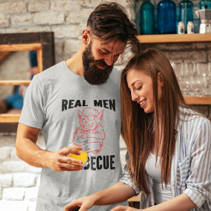 Roliga riktiga män luktar som grillning Grå-Grå T Shirt