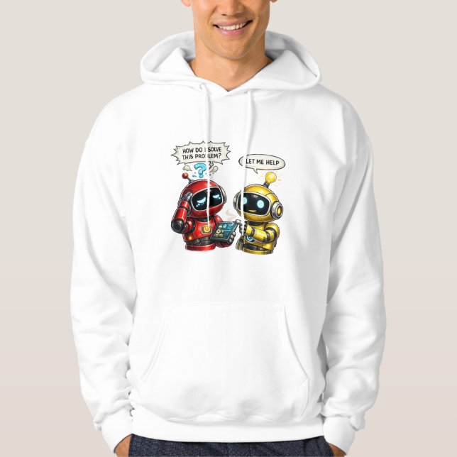 roliga robotar hoodie (Framsida)