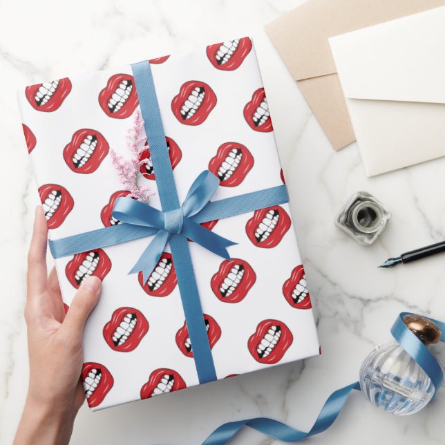 Roliga röda läppar  presentpapper (Gifting)