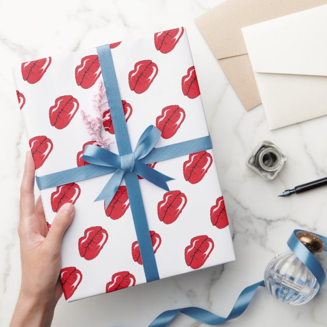 Roliga röda läppar  presentpapper (Gifting)