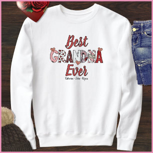 Roliga röda och vita bästa mormor barn namn Alla h T Shirt