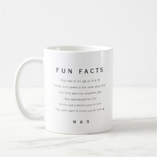 Roliga, roliga fakta minimalistisk bröllop kaffemugg