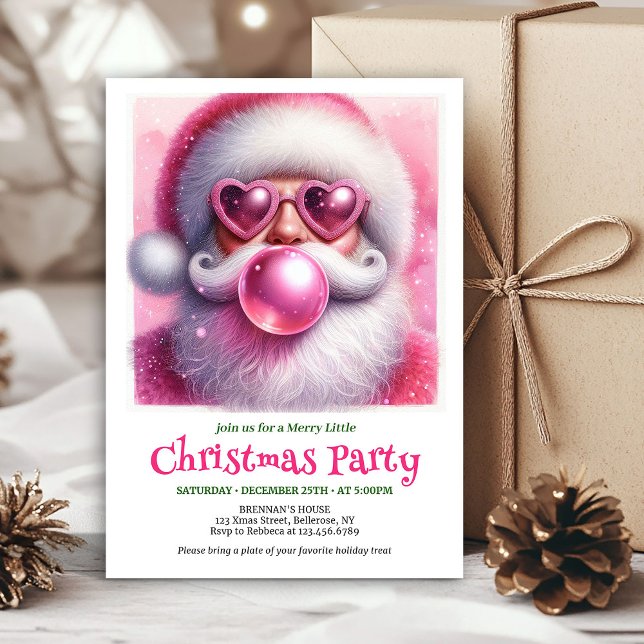 Roliga roliga tomteglasögon julinbjudningar inbjudningar (Whimsical Funny Santa Sunglasses Christmas Invitation

)