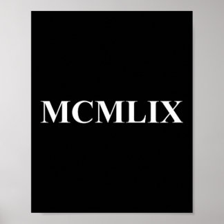 Roliga romerska siffror 1959 Födelseår Mcmlix Roma Poster