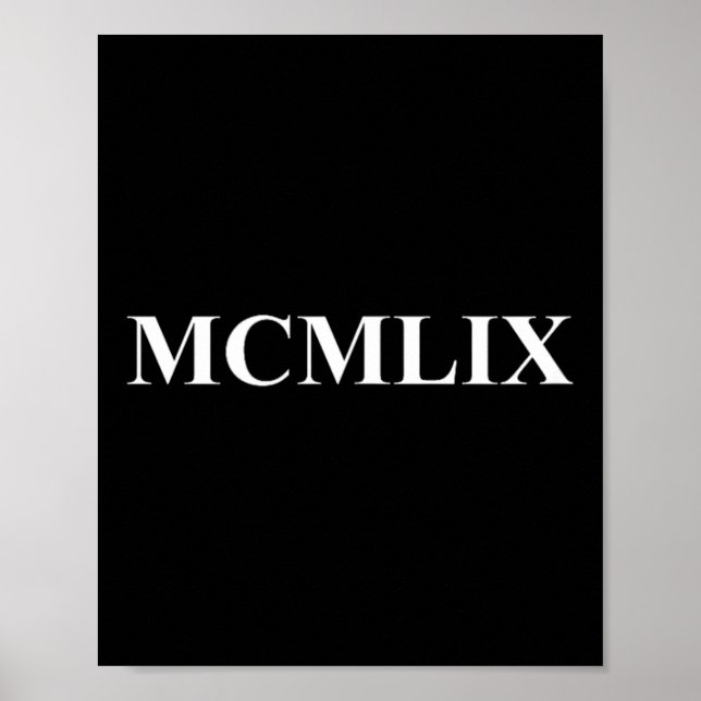 Roliga romerska siffror 1959 Födelseår Mcmlix Roma Poster (Framsidan)