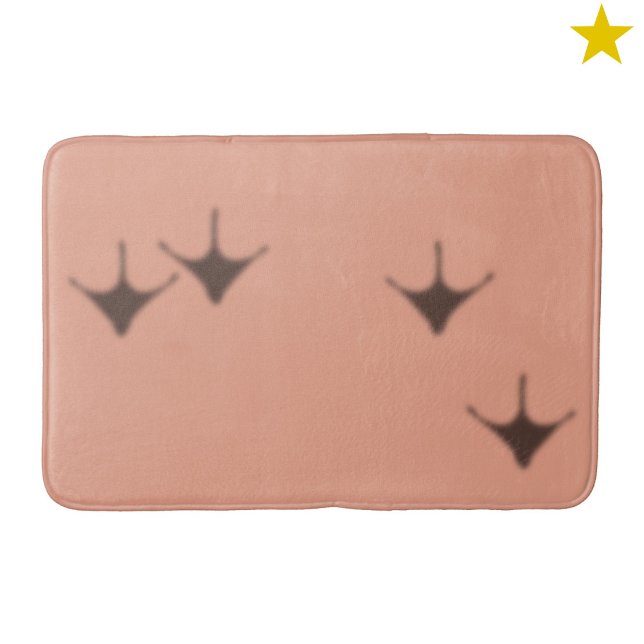Roliga Rosa Flamingo Skugga Fotavtryck Badrumsmatta (Skapare uppladdad)