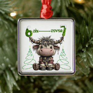 Roliga Rudolf Träd Horn Sex Sju Jul  Julgransprydnad Metall