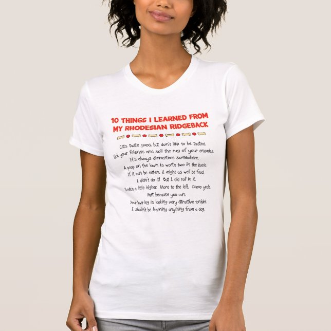 Roliga saker mig som är lärd från min Rhodesian T-shirt (Framsida)