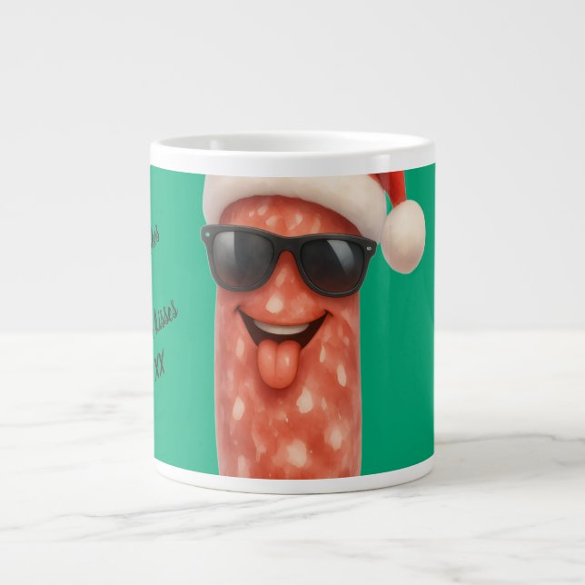 Roliga salami kyssar jul jumbo mugg (Framsidan)