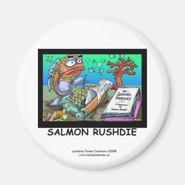 Roliga Salman Rushdie Fiskmagneten Magnet (Framsidan)