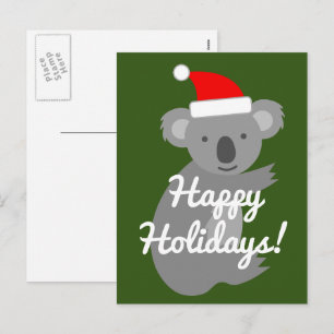 Roliga Santa koala björn jul helg postkort Vykort