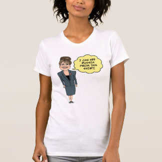 Roliga Sarah Palin kan se Ryssland från denna Tee Shirt