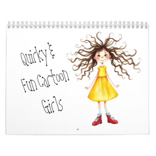 Roliga & säregna tecknade flickor kalender