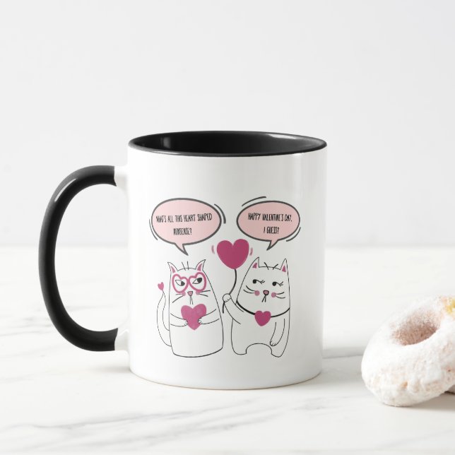 Roliga Sarkastiska Kattpar Alla Hjärtans Dag  Mugg (Med munk)