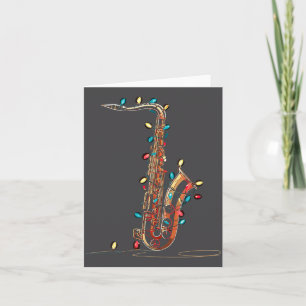 Roliga Saxofon Jul Grafik Ljus Älskare Pl Kort