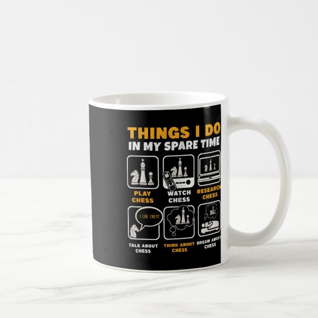 Roliga schackspelaresaker jag gör på min fritid  kaffemugg (Höger)
