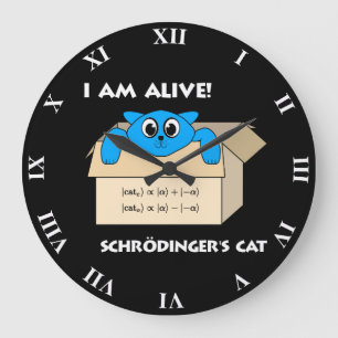 Roliga Schrodingers katt är vid liv Quantum Stor Klocka