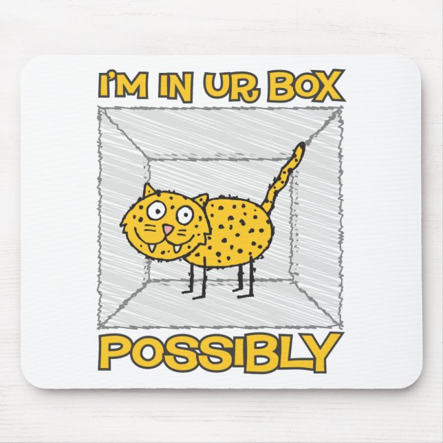 Roliga Schrodingers katt Lolcat Mousepad Musmatta (Framsidan)