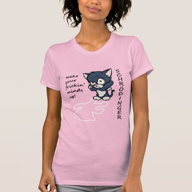 Roliga Schrodingers katt T-shirt (Framsida)
