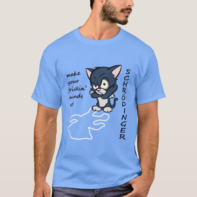 Roliga Schrodingers katt Tee Shirt (Framsida)