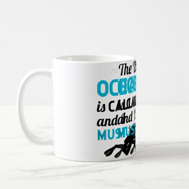 Roliga Scuba-dykande dykare Kaffemugg (Vänster)