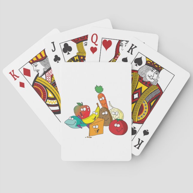 Roliga seriefigurer för matgrupper vänner karaktär casinokort (Baksidan)