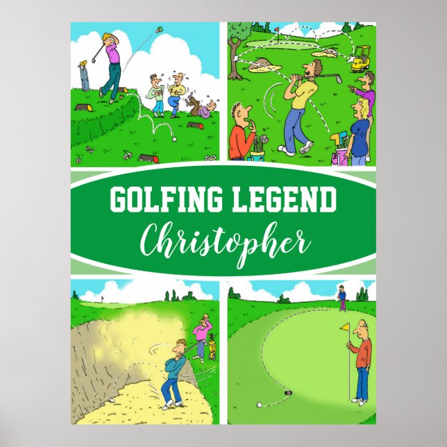 Roliga serieteckningar för en golflegend poster (Framsidan)