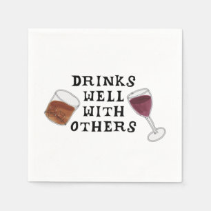 Roliga servetter vin och starkspritalkoholhumor