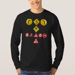 Roliga signalljus skylt ingen höger vänster tu t shirt