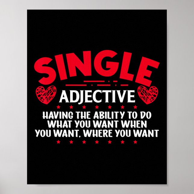 Roliga singlars medvetandedag Anti-valentine Singe Poster (Framsidan)