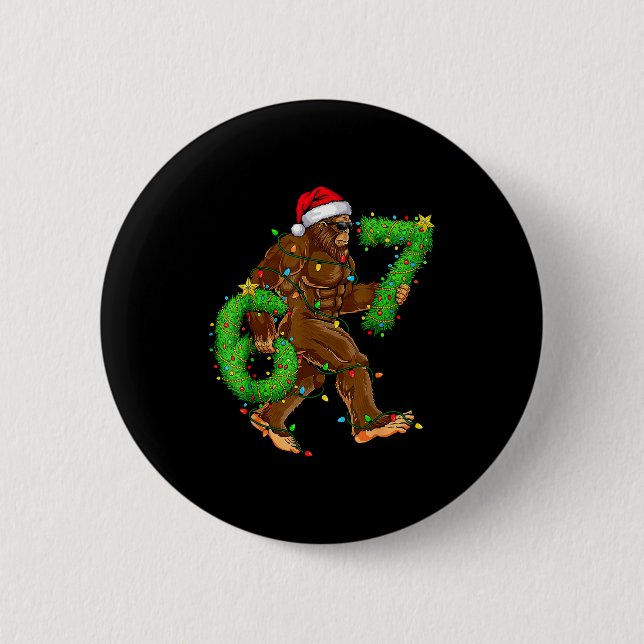Roliga Six Seven 6 7 Meme Bigfoot Julskjortor  Knapp (Framsida)