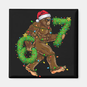 Roliga Six Seven 6 7 Meme Bigfoot Julskjortor Magnet