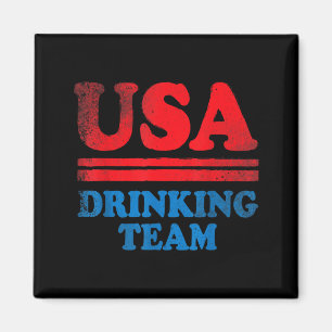Roliga självständighetsdagskläder USA Drickande Te Magnet