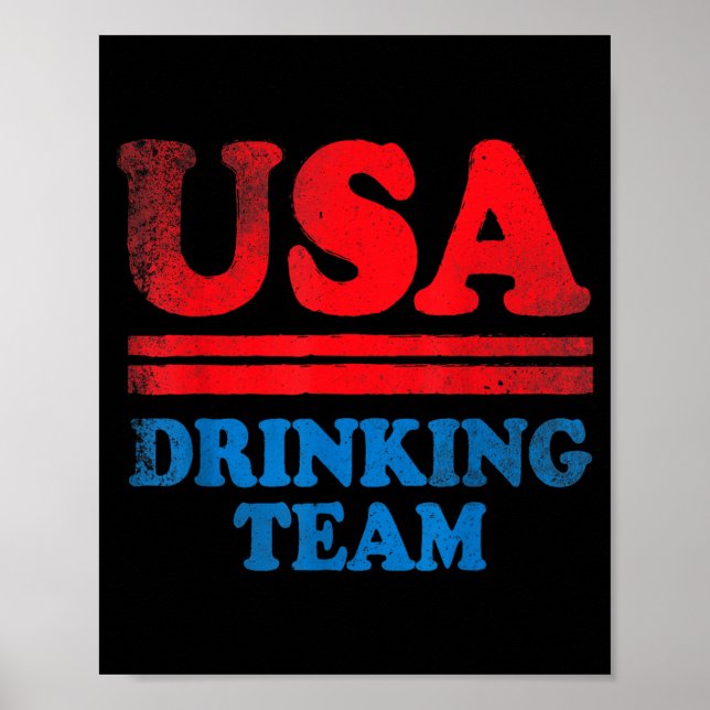 Roliga självständighetsdagskläder USA Drickande Te Poster (Framsidan)
