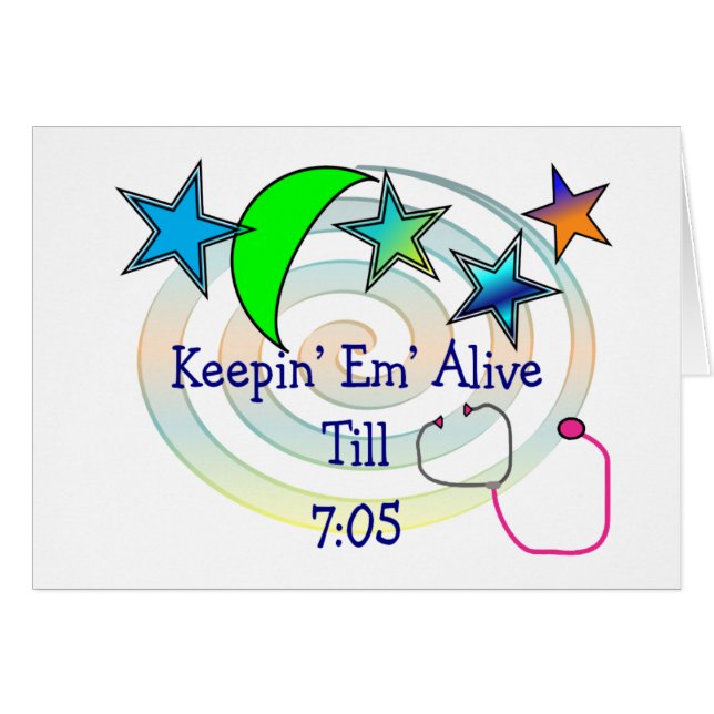 Roliga sjuksköterskaT-tröja och gåvor Hälsningskort (Framsidan Horizontal)