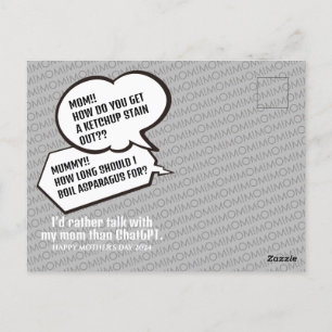 Roliga skämtande mors dag tack-kort vykort