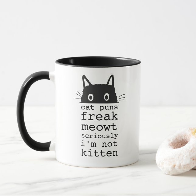 Roliga Skämtiga Kattpunser Freak Meowt Mugg (Med munk)
