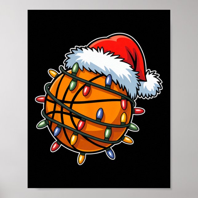 Roliga skelettspelare julbelysning tomtehatt jul poster (Framsidan)