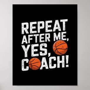 Roliga Sketll Coach Tröjor Män Upprepa Efter Mig J Poster