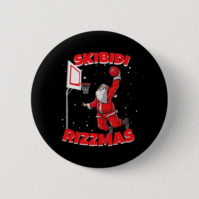 Roliga Skibidi Rizzmas jul Rizz Tomte B Knapp (Framsida)