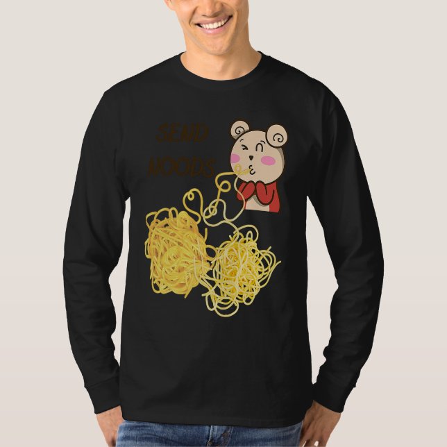 Roliga Skicka Nudlar T Shirt (Framsida)
