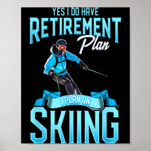 Roliga skidåkares pensionsplan på att åka skidåkni poster