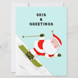 Roliga skidåkning julkort