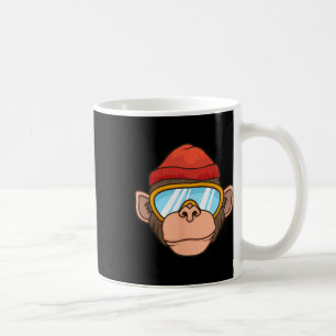 Roliga skidmonkeyglasögon Gorilla Skidåkning Berg Kaffemugg